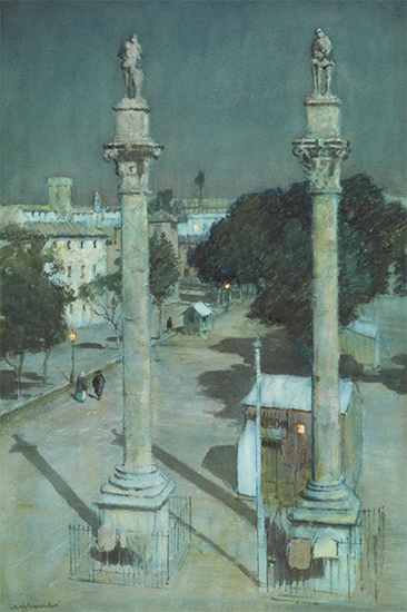 Luz de luna, Alameda de Hércules, Sevilla, Albert Moulton Foweraker