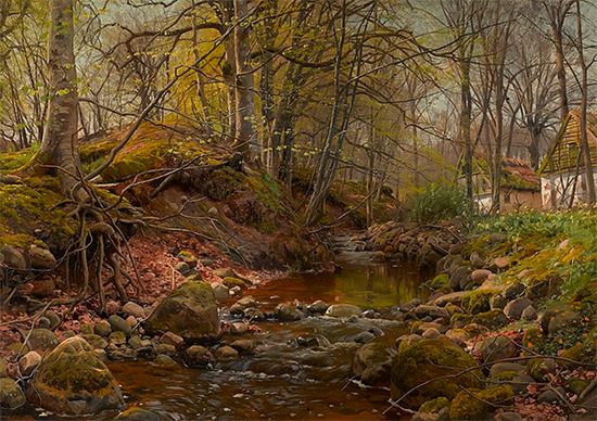 A Forest Stream, Peder Mørk Mønsted