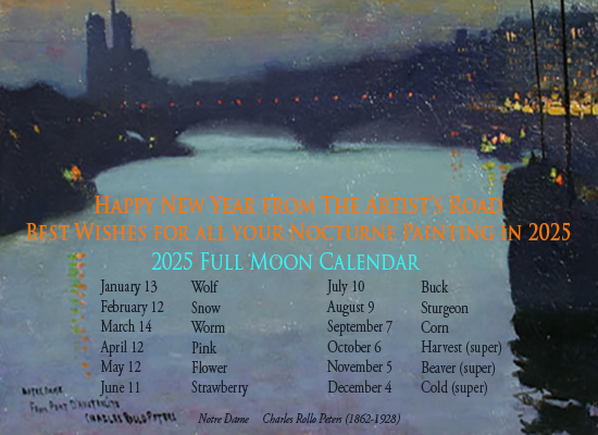 Notre Dame, Charles Rollo Peters, 2025 Full Moon Calendar