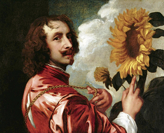 Autorretrato con girasoles, posterior a 1633, Anthony van Dyck