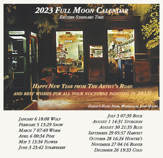 Full Moon Nocturne Painting Calendar 2023