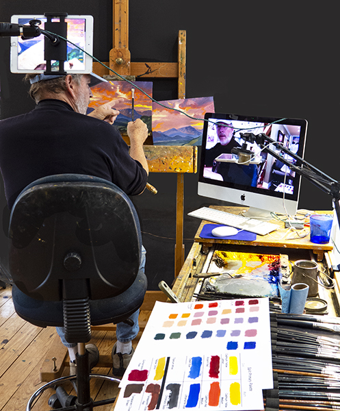 John Hulsey Conducting a Zoom Painting Workshop