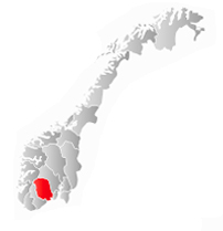Map showing Telemark County in Norway