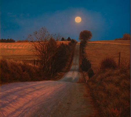 Moonrise Road, 30 x 40", Oil, © J. Hulsey