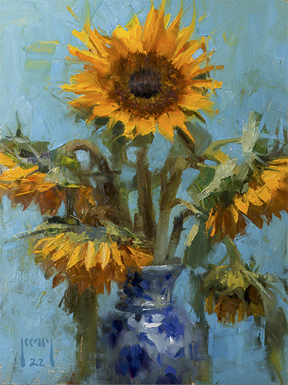 Sunflowers, 12 x 16", Oil, © Alex Kelly