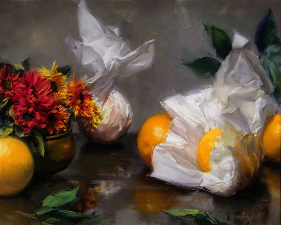 Gifted Oranges, Oil, 24 x 30", © Kurt Anderson