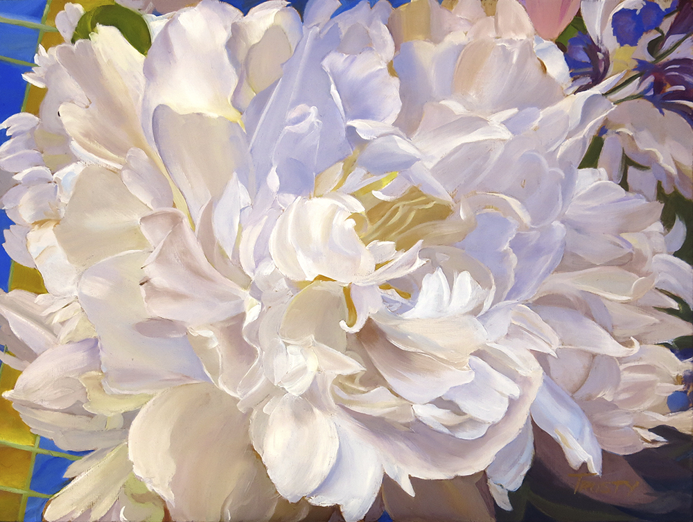 Peony Close Up oil painting © Ann Trusty