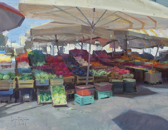 Ballaro Fruit Market, Oil, © Bryan Mark Taylor