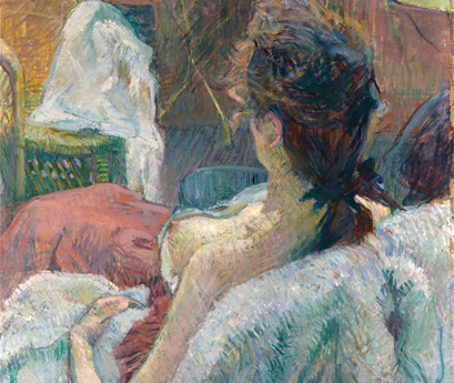 The Model Resting (detail), Casein/Tempera, 1889, Henri de Toulouse Lautrec