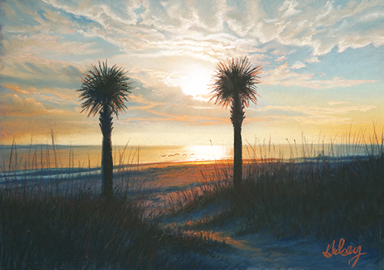 pastel painting Morning Walk, by John Hulsey