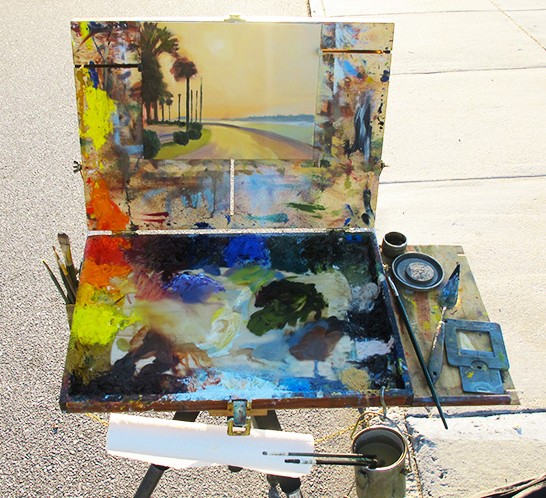 Plein air block-in of Battery painting by John Hulsey