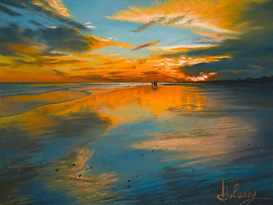 Pastel painting, Tramonto, by John Hulsey