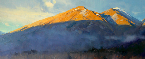 Last Light on Mount Judah, Oil, © John Crump