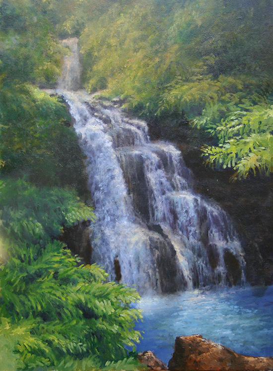 Hawaiian Waterfall, 24 x 18", Oil, © M. Stephen Doherty