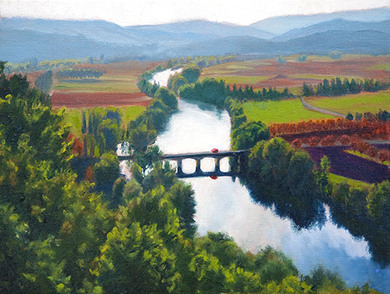 oil painting of the Dordogne Valley by John Hulsey