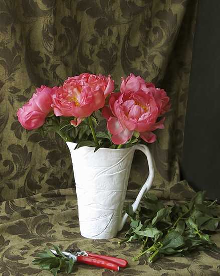 My Composition of Coral Charm Peonies