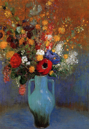 oil painting of flowers by Odilon redon