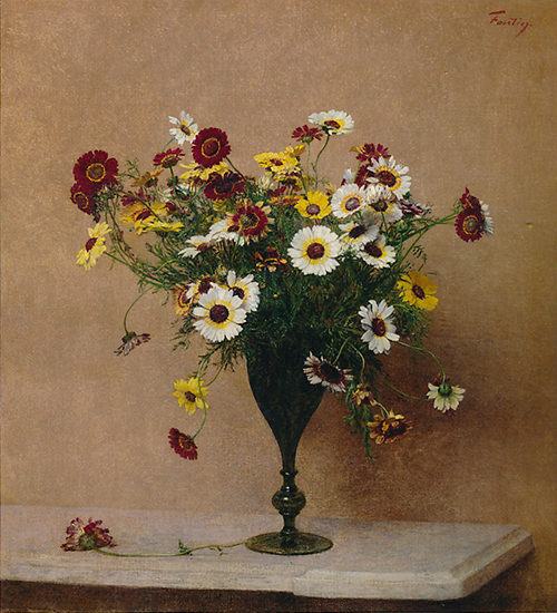 oil painting of flowers by Henri Fantin LaTour