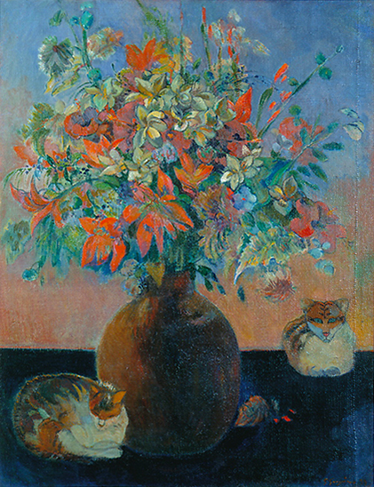 Oil painting of flowers by Paul Gaugin