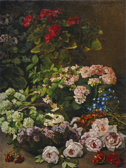 oil painting of flowers by Claude Monet