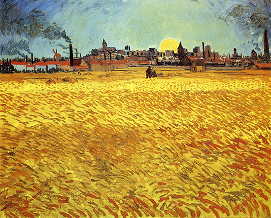 Summer Evening (Wheatfield with Setting Sun), 1888, Vincent van Gogh