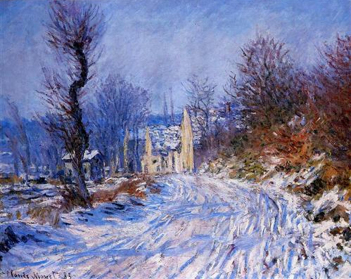 Road to Giverny in Winter, 1885, Claude Monet