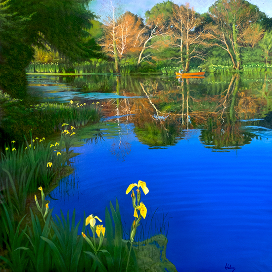 The Water Iris, 60 x 60", Oil, © JM Hulsey