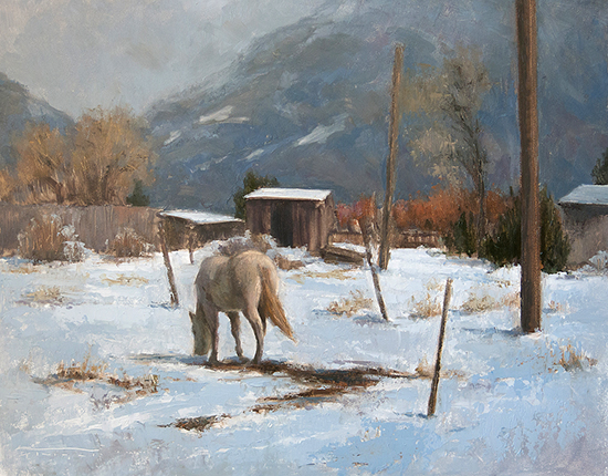 Winter Ranch study, 11 x 14", Oil, © Jane Hunt