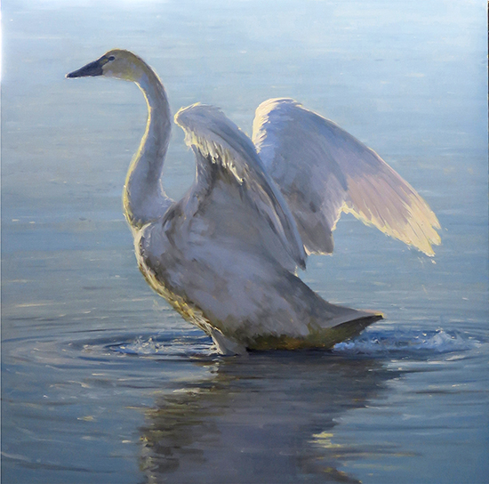 Wing and a Prayer, 40 x 40", Oil, © Kathleen Dunphy