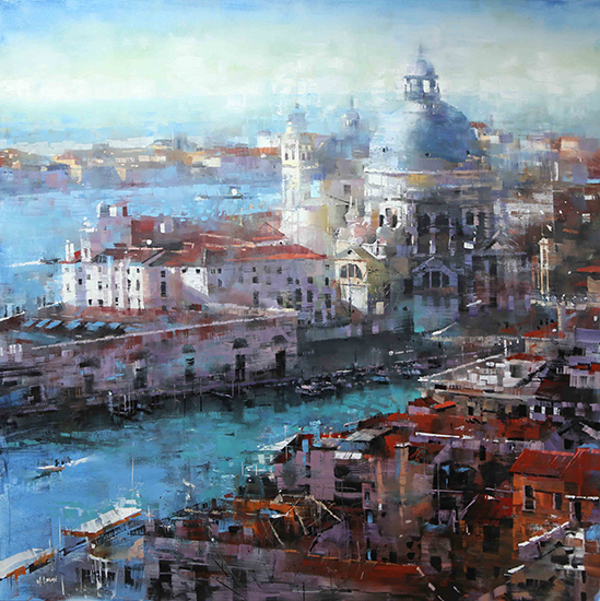 Venice Afternoon, 40 x 40", Oil, © Mark Lague
