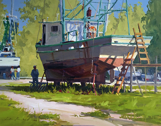Oil painting of boat - Get 'er Done, 18 x 24" Oil, © Greg LaRock