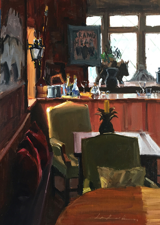 Oil Painting - The Rams Head Pub, 20 x 16", Oil, © Greg LaRock