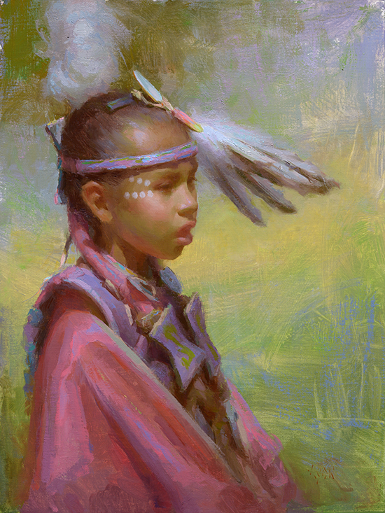 Oil painting of American Indian child, © Susan Lyon