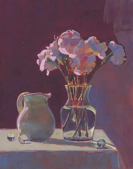 4 The Little White Jug, 10 x 8", later color notes, Casein on Panel, © Mary Nagel Klein