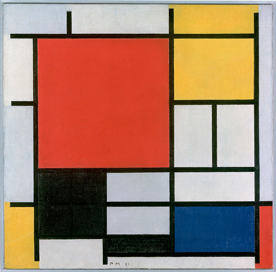 Composition with Large Red Plane, Yellow, Black, Grey and Blue, 1921, Piet Mondrian