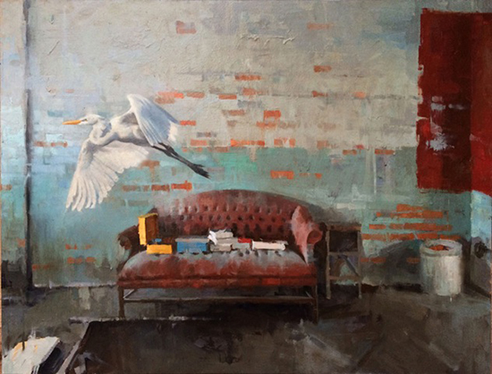 Aloft, 40 x 30", Oil and Acrylic Latex on Wood, © Larry Moore