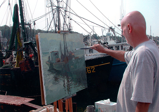 Photograph of C. W. Mundy Painting in Gloucester