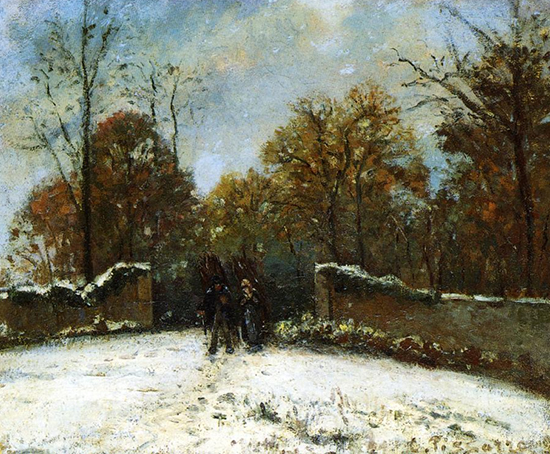 Winter painting by Pissarro
