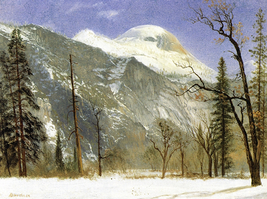 oil painting of Yosemite by Bierstadt