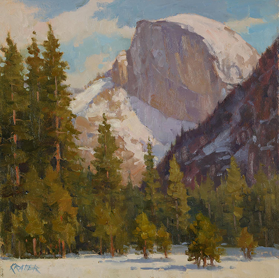 Half Dome with Winter's Cap, 12x12", oil, © Paul Kratter