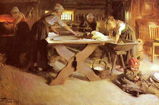Baking the Bread by Anders Zorn 1889 pd us