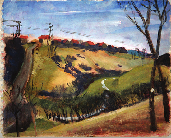Watercolor, Briey, 1945, by Ellsworth Kelly