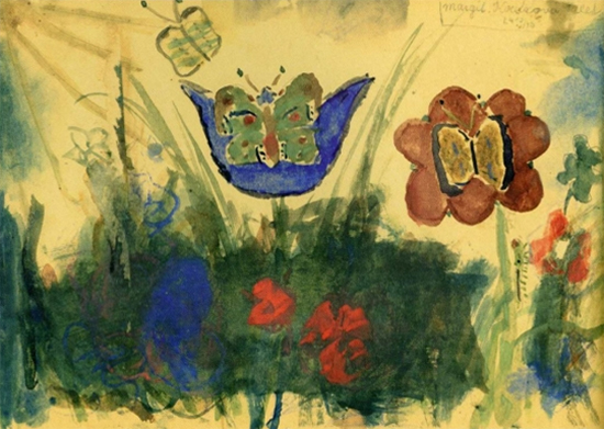 Butterly by Margit Koretz a student of Fredrika Dicker-Brandeis in the Theresienstadt concentration camp