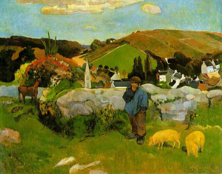 The Swineherd, Brittany by Gauguin