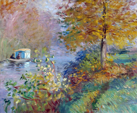 La Barque-Atelier, 1876, Claude Monet