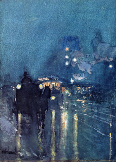 Nocturne, Railway Crossing, Chicago, 1892-93, Childe Hassam