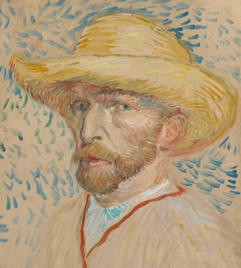 Self Portrait in Straw Hat, 1887, van Gogh