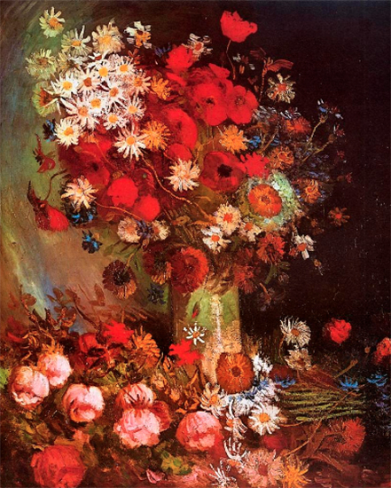 Vase with Poppies, Cornflowers, Peonies and Chrysanthemums, 1886, Vincent van Gogh