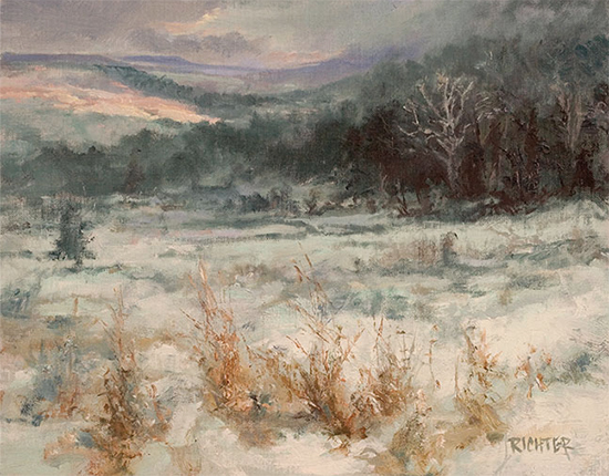 Winter Bottomland - Sycamore Snow, 11 x 14", © Matthew Richter