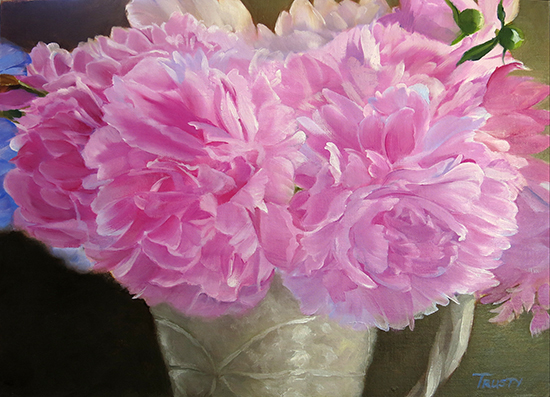 Peony Love Affair, Oil Painting, © A. Trusty